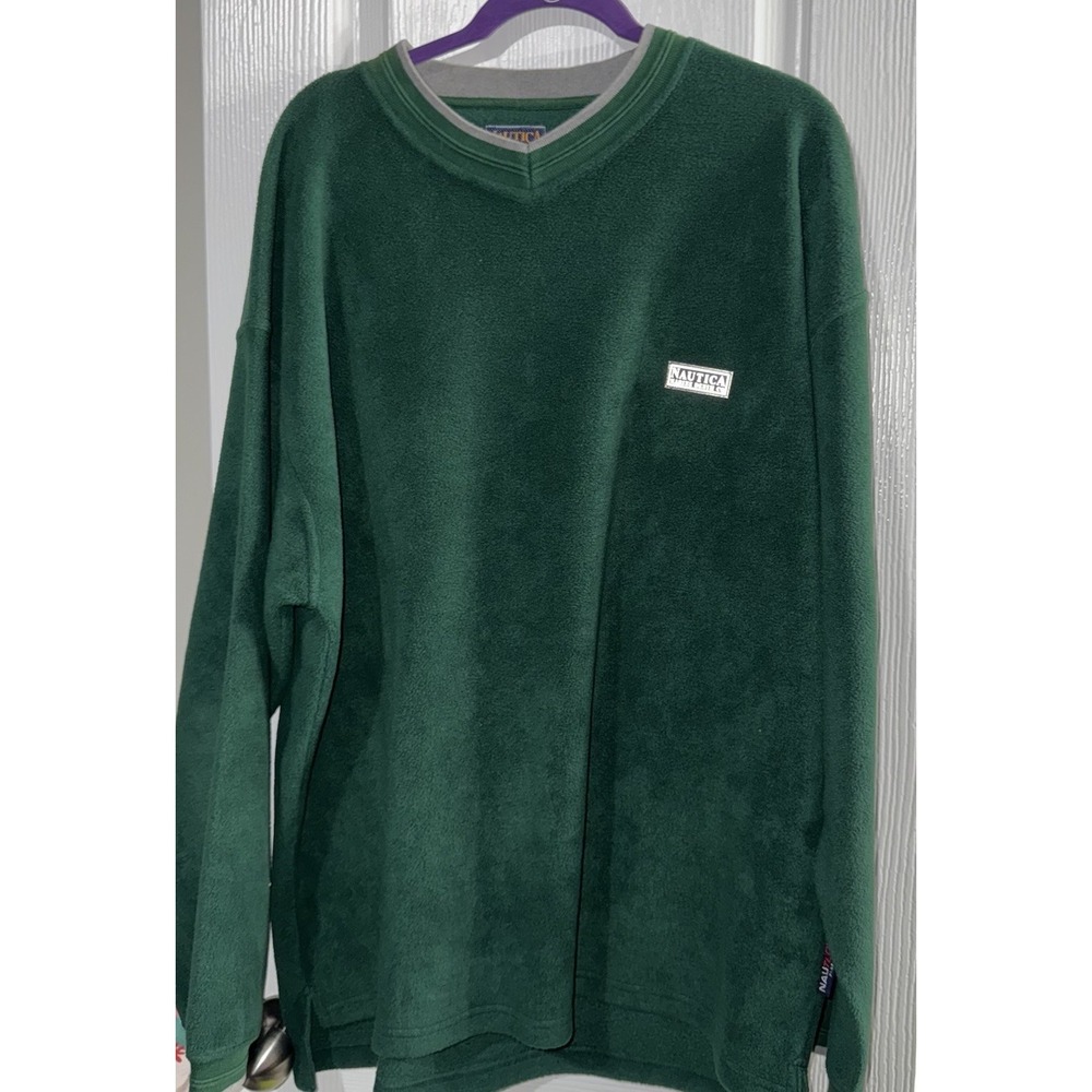 Vintage Nautica Marine Denim Co. Green Pullover Sweatshirt ‎ SIZE XXL